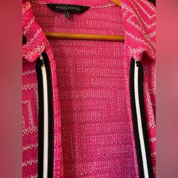 Ming Wang Geometric Open Front Cardigan Women’s Size L - Picture 7 of 8